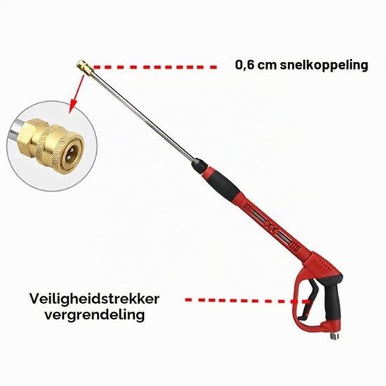 Hogedrukreiniger, hogedrukreiniger, hogedrukreiniger, pistool, 5000 psi, hogedrukreinigingspistool met reserveverlenging, 5 opzetstukken, voor het wassen van auto's — afbeelding 5