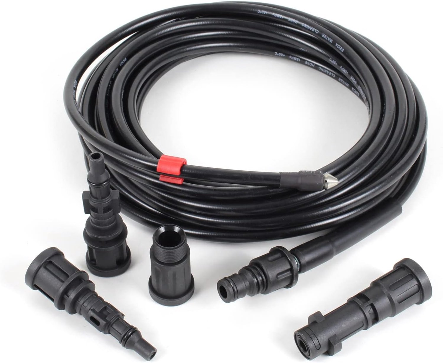Pijpreinigingsslang 15m - incl. 4 adapters - knikbescherming - voor verstopte afvoeren m-winkel - m-winkel