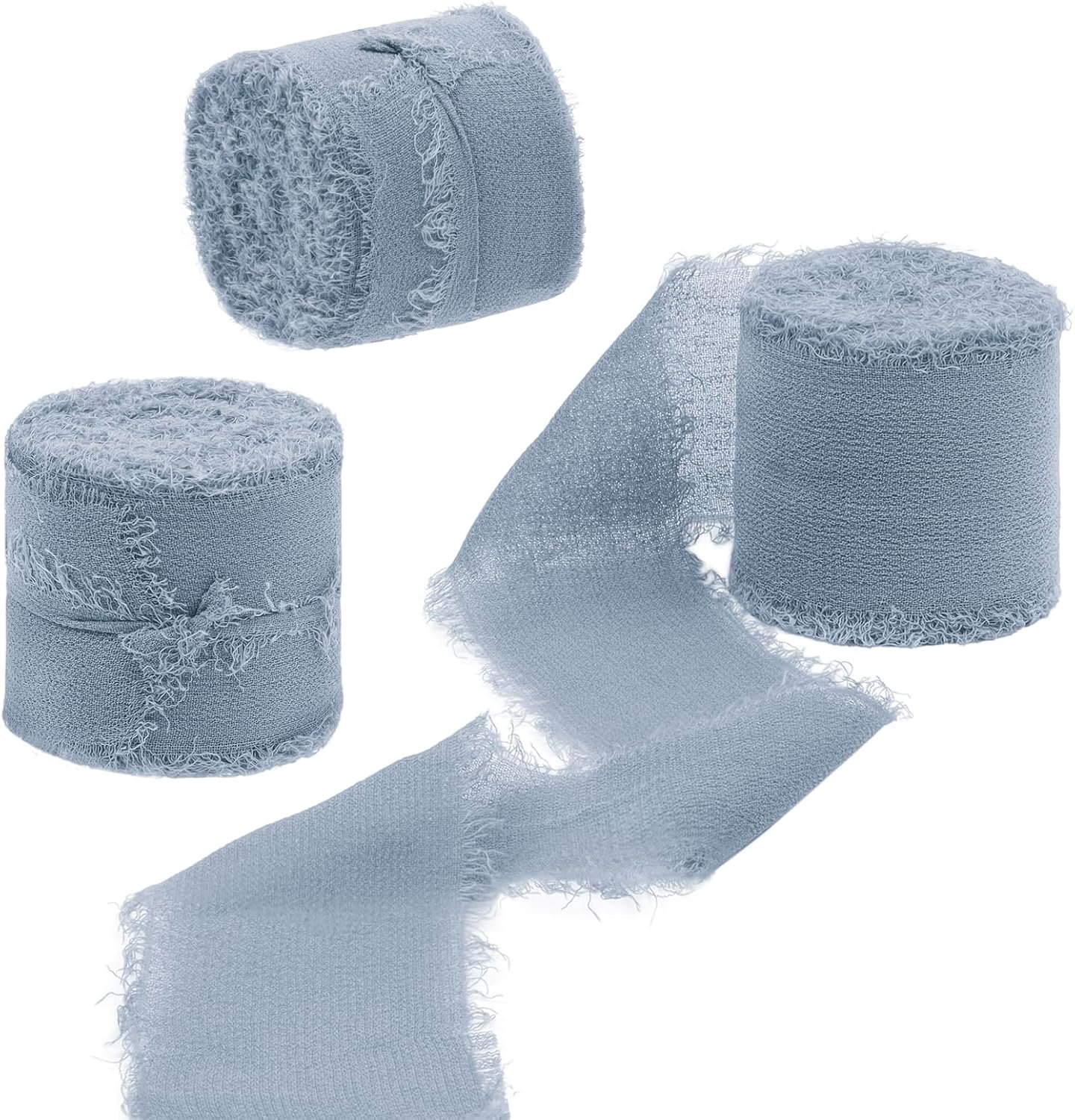Lint 3 rollen, 4 cm x 15 m, grijsblauw