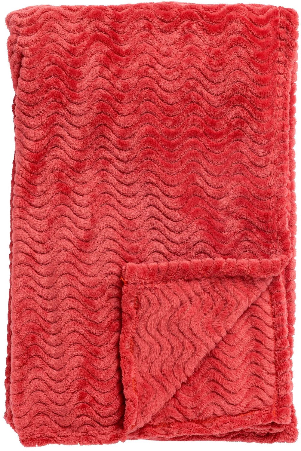 Dutch Decor BARTOS - plaid 140x180 cm - gerecycled - golfpatroon - Cranberry - roze Donkerroze