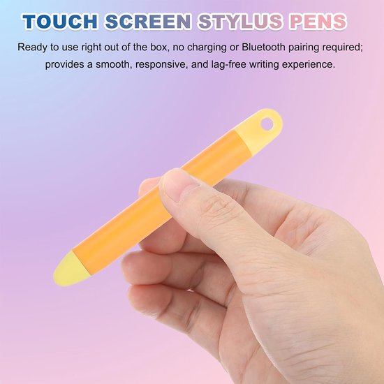 Stylus pen 105 x 13 mm - oranje kunststof - hoge gevoeligheid - ideaal voor touchscreen apparaten - m-winkel — afbeelding 3