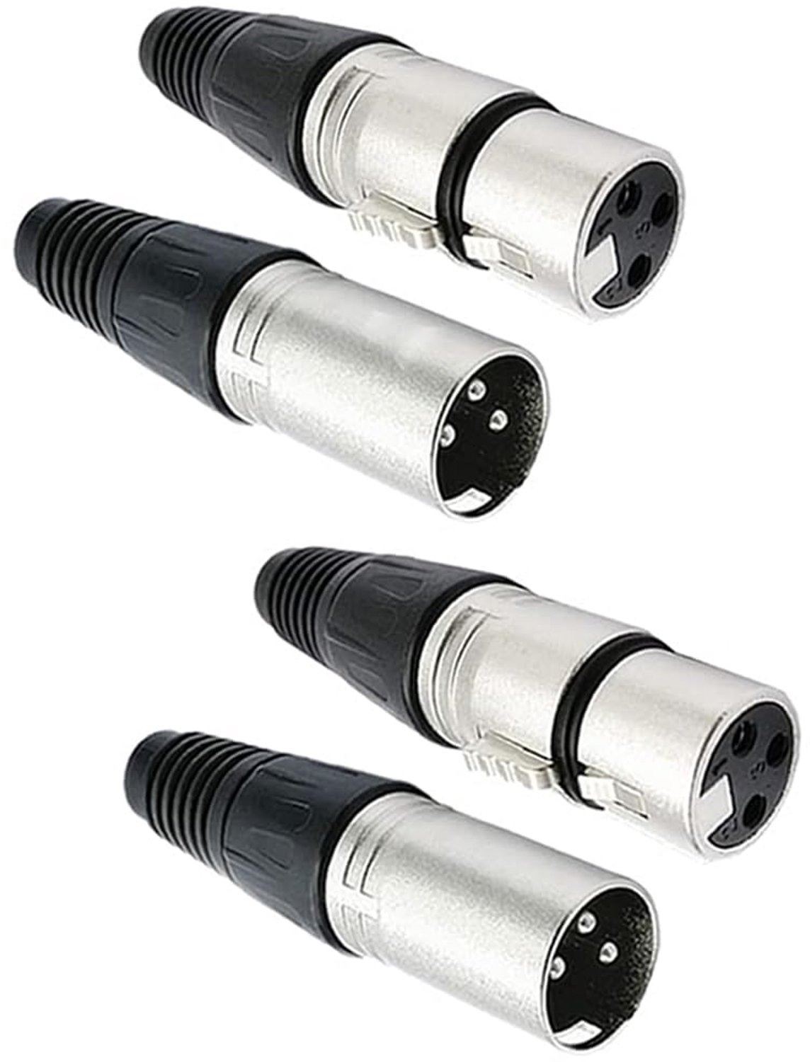 XLR connectoren 3-pins - 8 stuks - zwarte behuizing - voor microfoon audio verbindingen - ServiceTopper