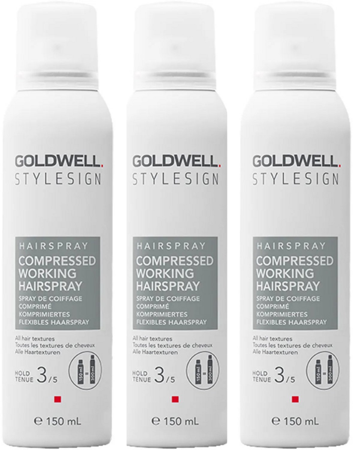 Goldwell StyleSign Compressed Working Hairspray Triple Set – 3x150ml