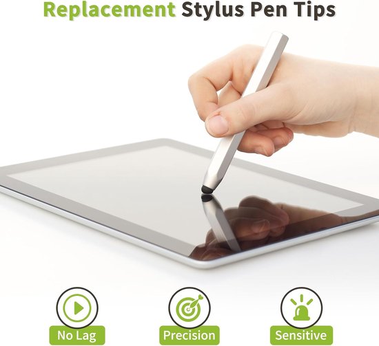 reserve penpunten 4,5 mm - capacitieve siliconenrubber - zwart - comfortabel gebruik - m-winkel — afbeelding 2