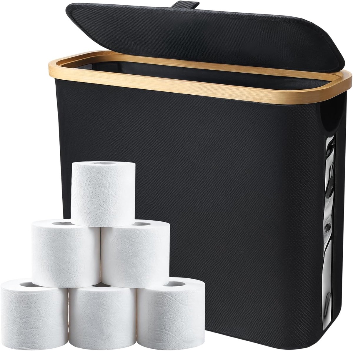 23L toiletpapier opbergmand zwart