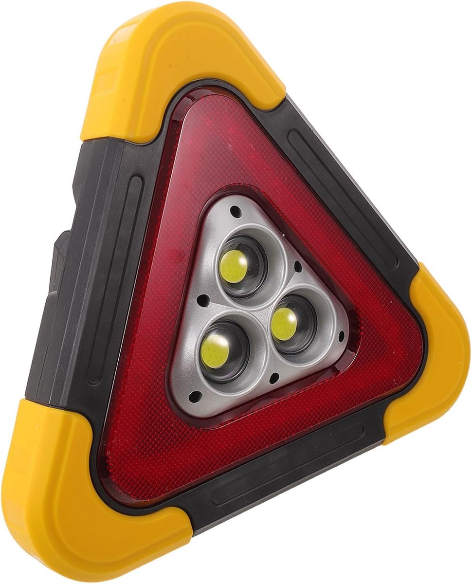 Waterdichte Led-waarschuwingsdriehoek Reflecterend Noodsignaal met Stabiele Metalen Steun Uitvouwbaar voor Voertuigpech Noodgevallen Nachtzicht