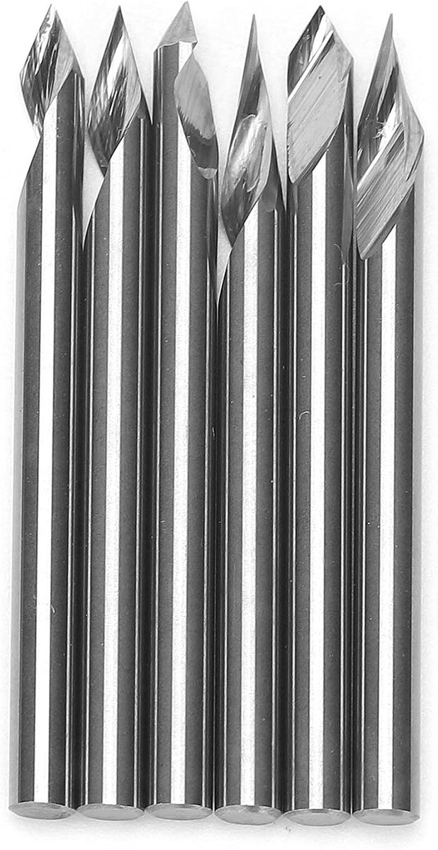 Boorpuntsnijder 6-delige boorpuntsnijder 3,175 mm graveerfrees Houtbewerkingsgereedschap Hardware graveerfrees Puntfrees Frees