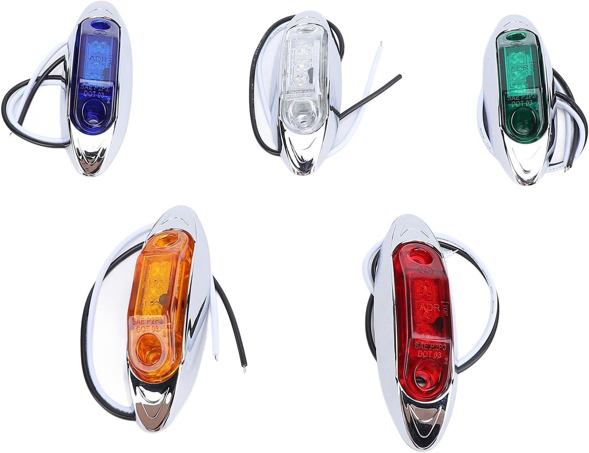 Led-zijmarkeringslicht met hoge zichtbaarheid, helder, voor jacht, DC 10-30 V, 5 stuks, waterdicht, rood, geel, blauw, groen, wit, voor boten