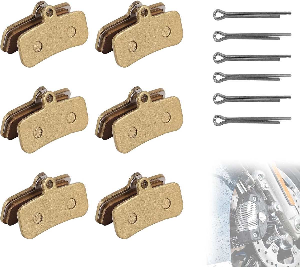 6st Remblokken voor En Achter, Van Koperlegering Vervangende Remblokken voor Elektrische Crossmotoren Compatibel met Light Bee X/S, Talaria Sting MX3 MX4 XXX, Segway X260 X160