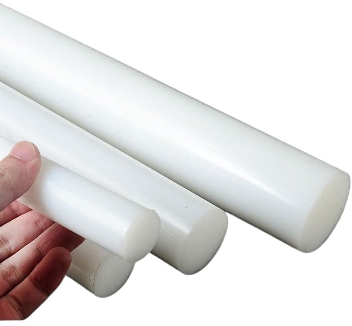 2 stuks PA6 nylon staaf 500 mm wit Ø45–65mm zware massieve kunststof ronde staaf techniek for industriële CNC-bewerking(60mm)