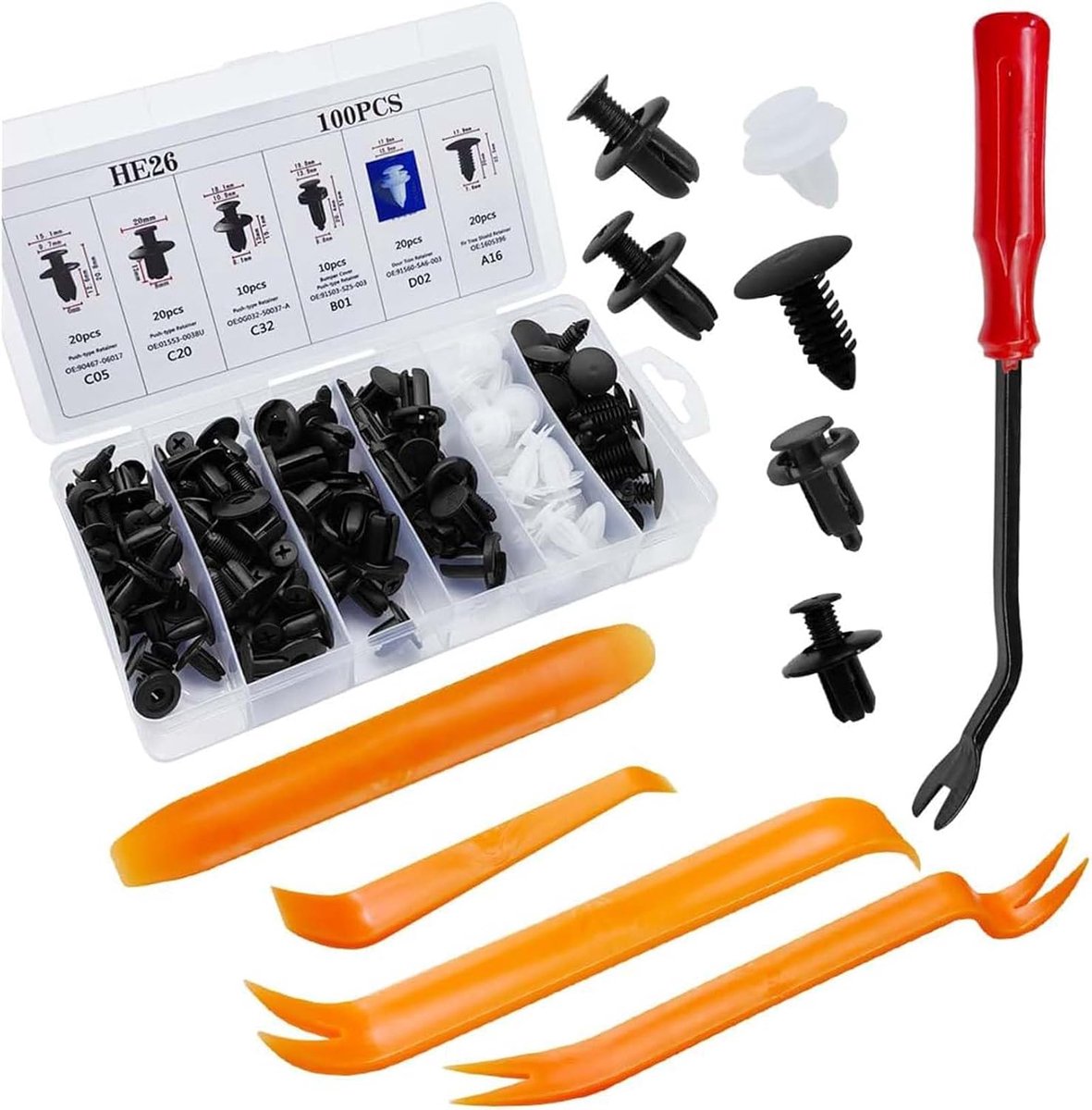 Clips Autoclips Voor Mercedes Benz C Class W205 C205 Coupe 2015-2018, 6 Soorten Auto Plastic Montageset, Spreidklinknagels, Carrosserieclips, Kunststof Klinknagels