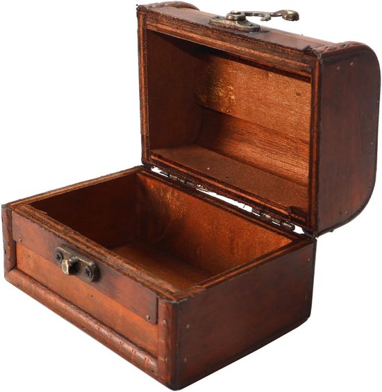 Schatkist van hout, vintage stijl, 111,5 x 8 x 8 cm, ideaal voor verjaardagsfeesten, persoonlijke voorwerpen en geschenken. — afbeelding 4