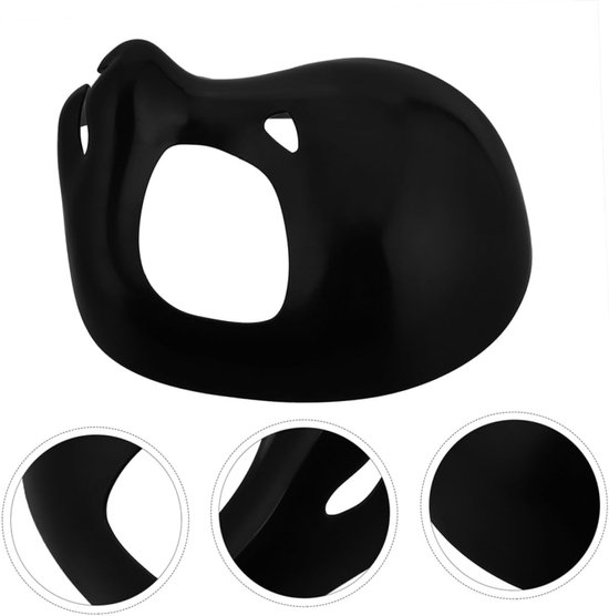 2 Stuks Fursuit Head Base Mask Zwarte Plastic Dierenmasker met Realistisch Skeletontwerp Duurzaam Leeg voor DIY Schilderen Geschikt voor Halloween Cosplay Verkleedfeest — afbeelding 2