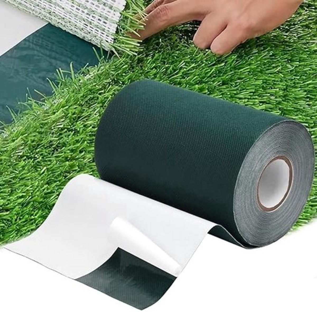 Kunstgrastape - 1 stuk - 15 cm x 10 m - Grastapijt - Zelfklevende kunstgrasnaadtape - Kunstgrassplicingtape - Gazonnaadpad - Verbindingsmat - Zelfklevende tape voor kunstgras - Voor een naadloze kunstgrasinstallatie