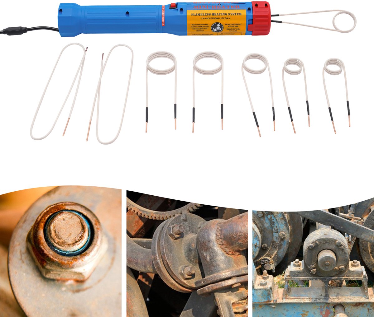 Inductieverwarmer Magnetisch - Blauw - 1100 W Vermogen - Draagbaar - Voor Verroeste Schroeven - Reparatiegereedschap