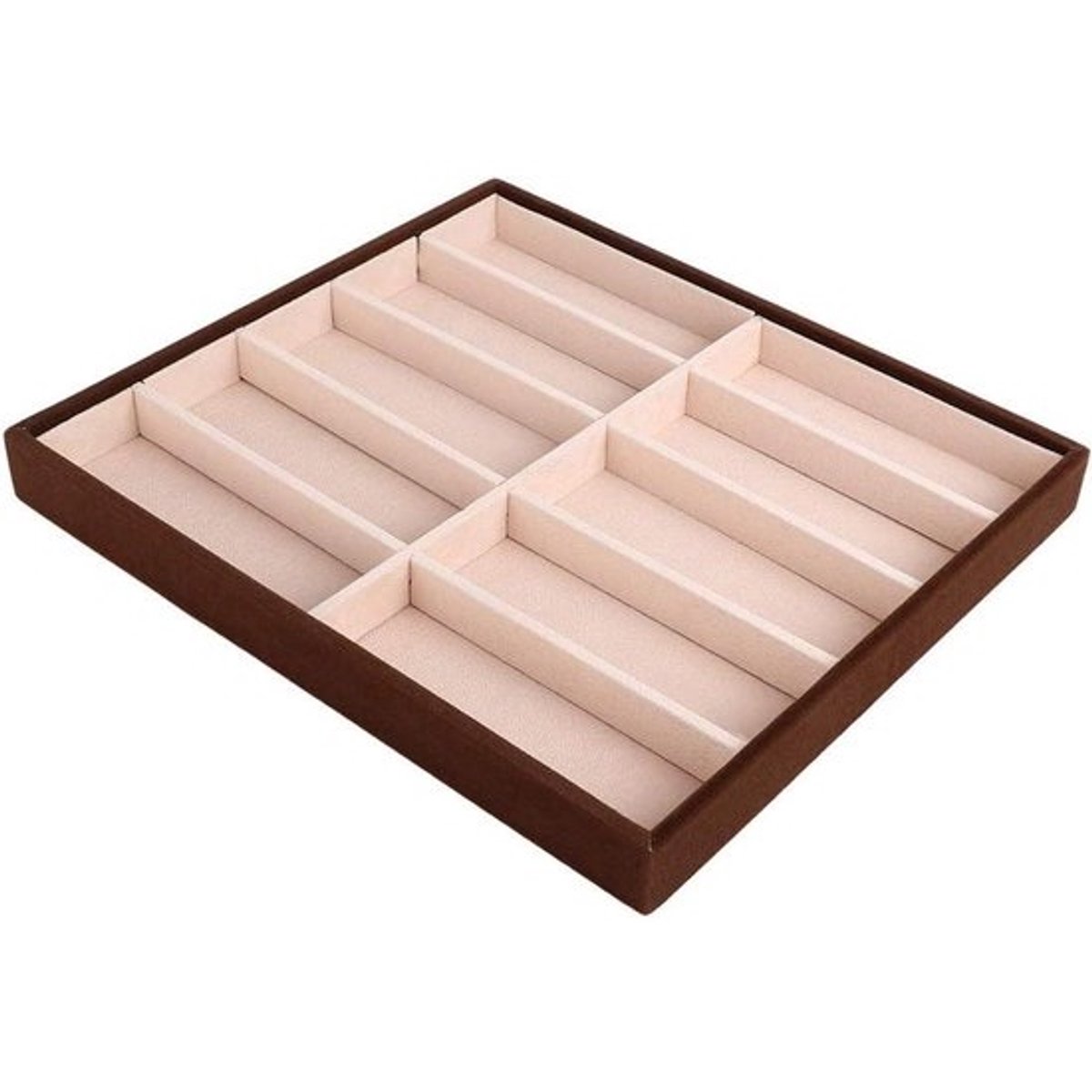 Lade-organizer voor zonnebrillen - Moderne brillenopberger met 10 compartimenten - Opbergkoffer voor meerdere brillen - Display voor zonnebrillen en brillen - Houder voor lenzenvloeistof