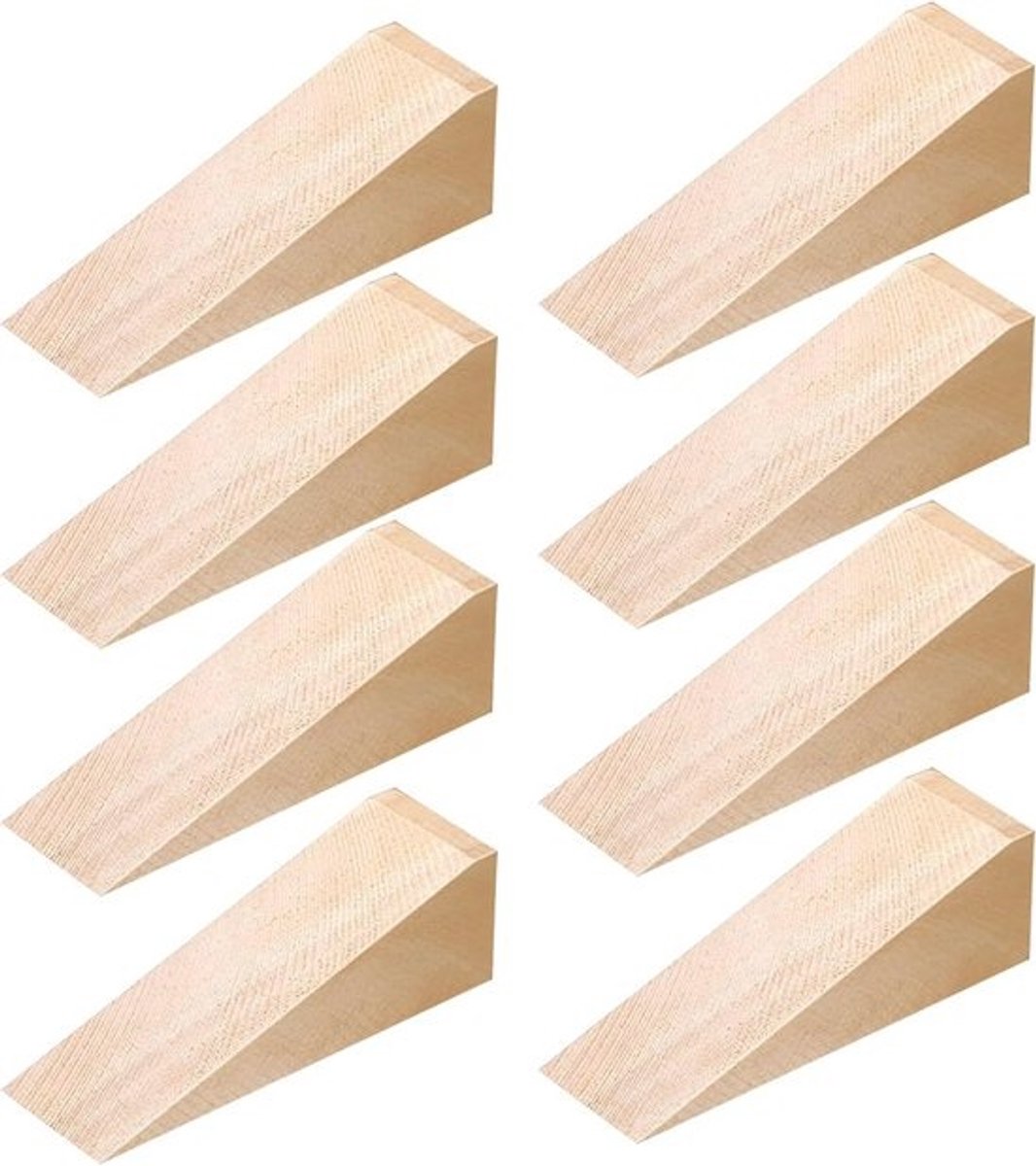 Deurwiggen voor alle oppervlakken - Antislip houten deurstopper set - 8 stuks