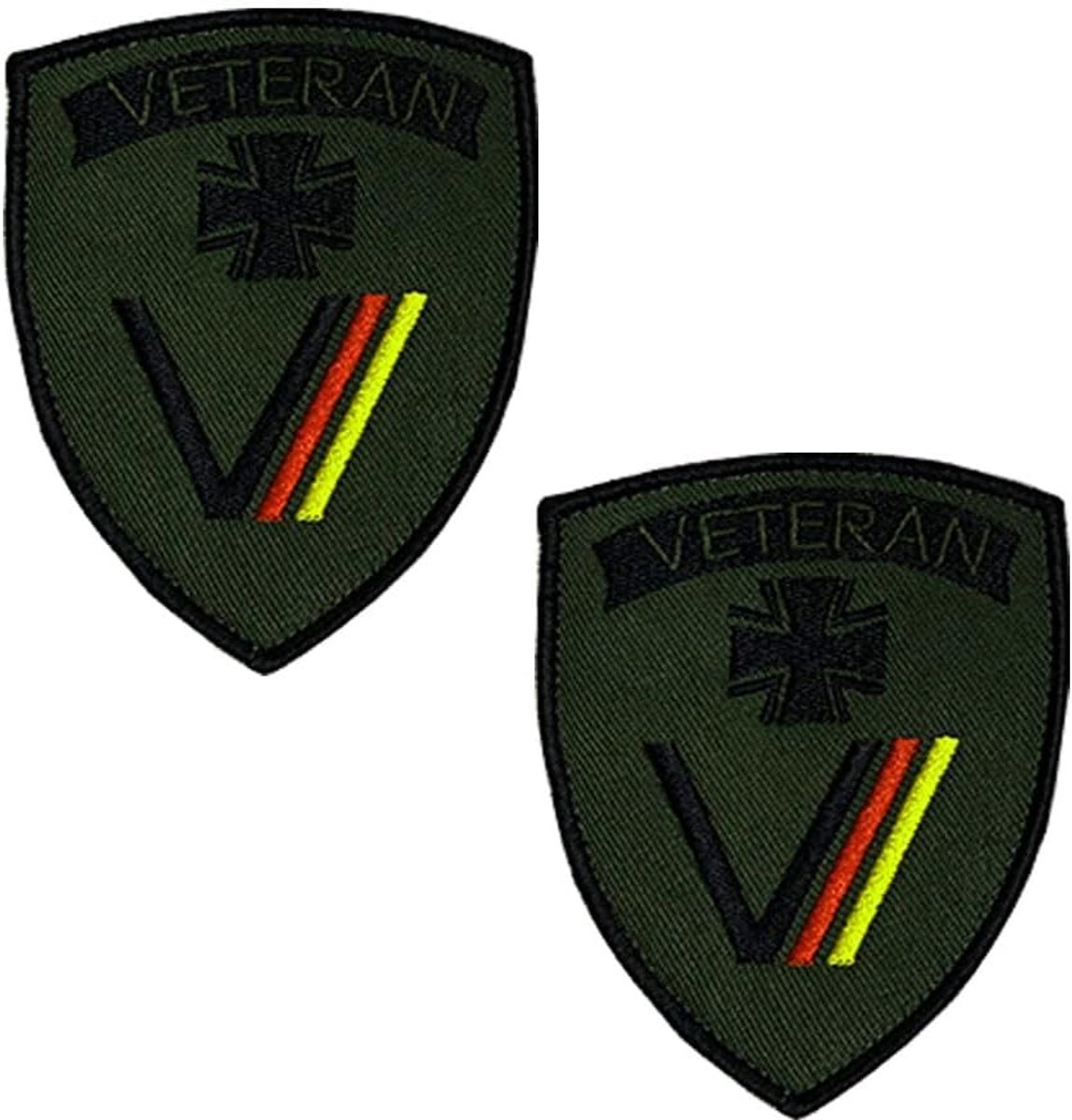 Patches, geborduurd, militaire patches, legerpatches, veteran, tactische morele patch, Duitse leger, veteraanbord, badge, patch voor ondersteuning van veteraan, 7 x 9 cm, 2 stuks