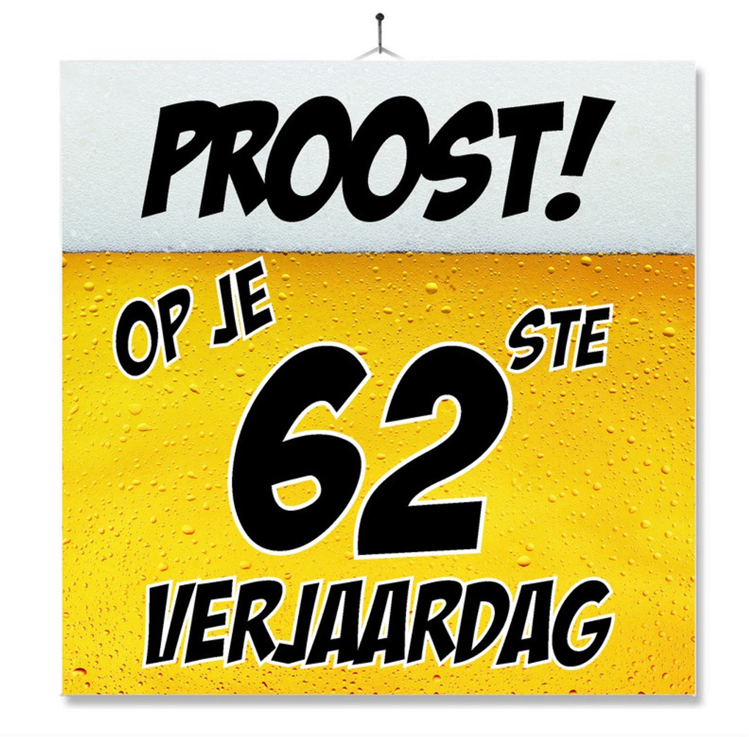 MC Living Tegel Met Opdruk | Grappig | Humor | Verjaardag kado | Proost op je 62ste verjaardag Multi-Color