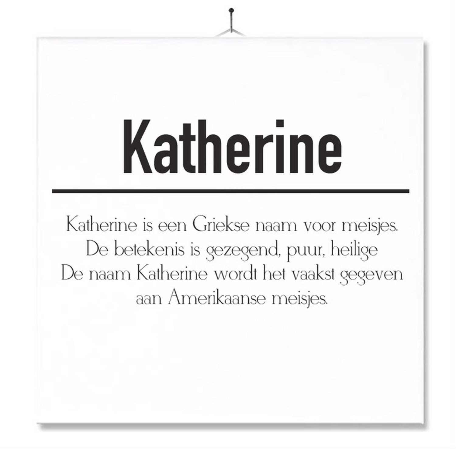 MC Living Tegel Met Opdruk | Betekenis | Kado | Cadeau | Met Naam - Katherine Multi-Color