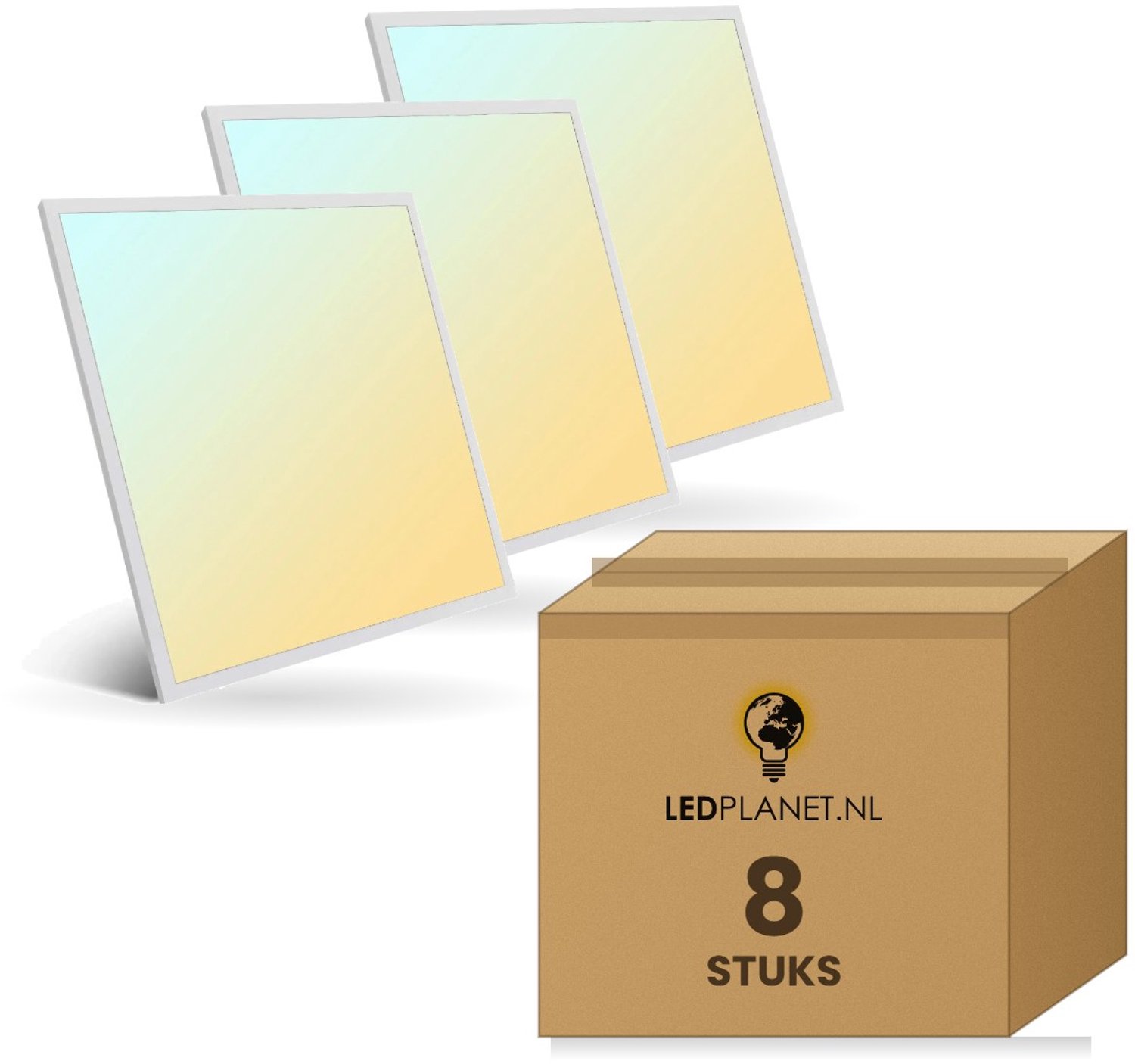 Tsong LED Paneel 600x600 36W - 3780-3960 Lumen - 3CCT schakelbaar warmwit-koelwit-daglichtwit - Back-lit - doos 8 stuks