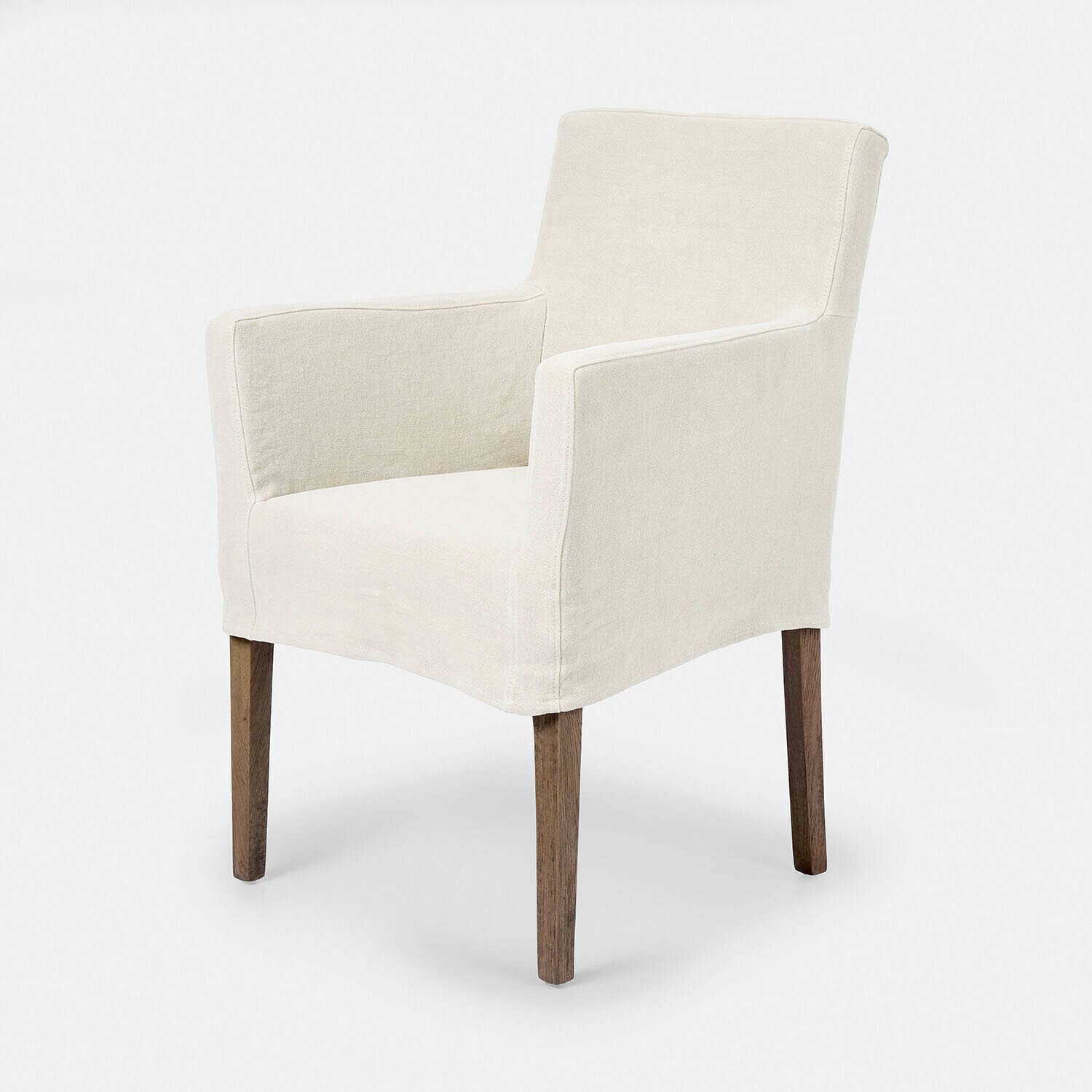 Loberon Stoel Longhill wit/bruin