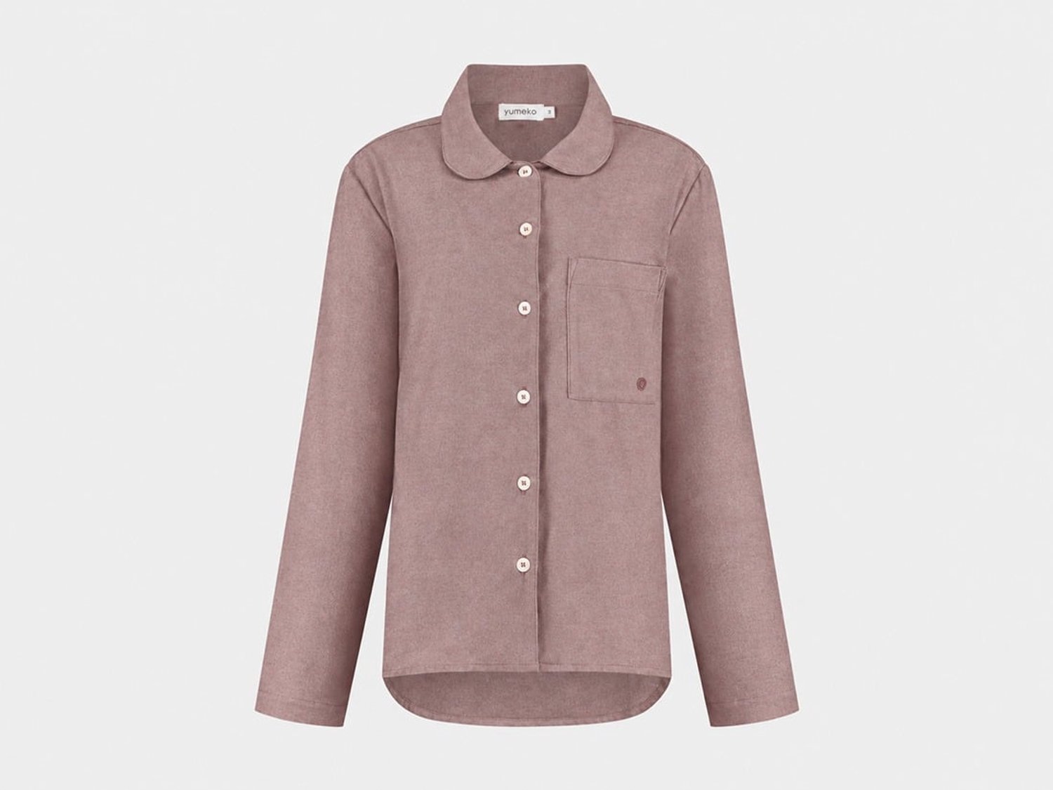 Yumeko pyjamashirt dames flanel mauve chambray xl
