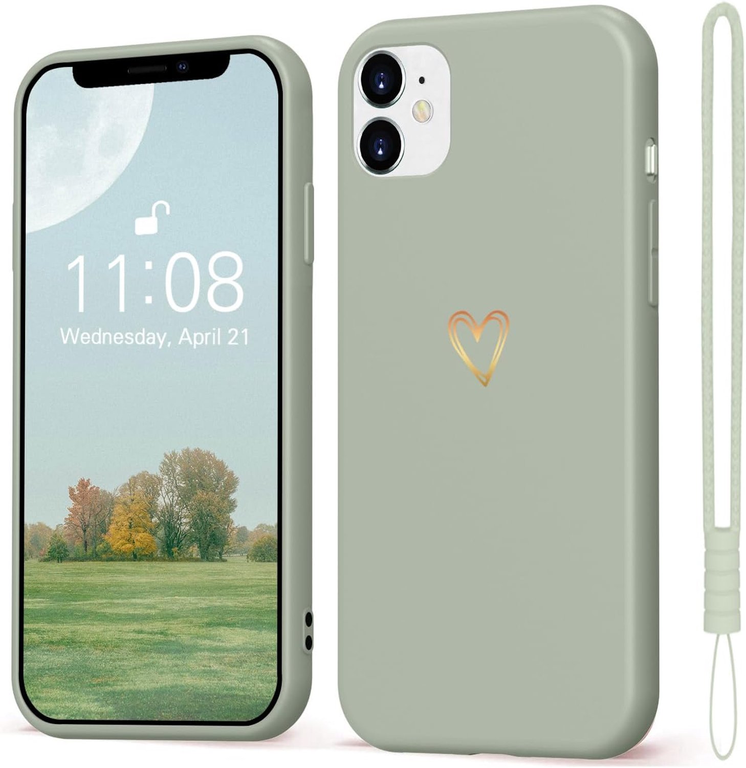 Hulpje voor iPhone 12 Mini, Silicoon, Hartvormig