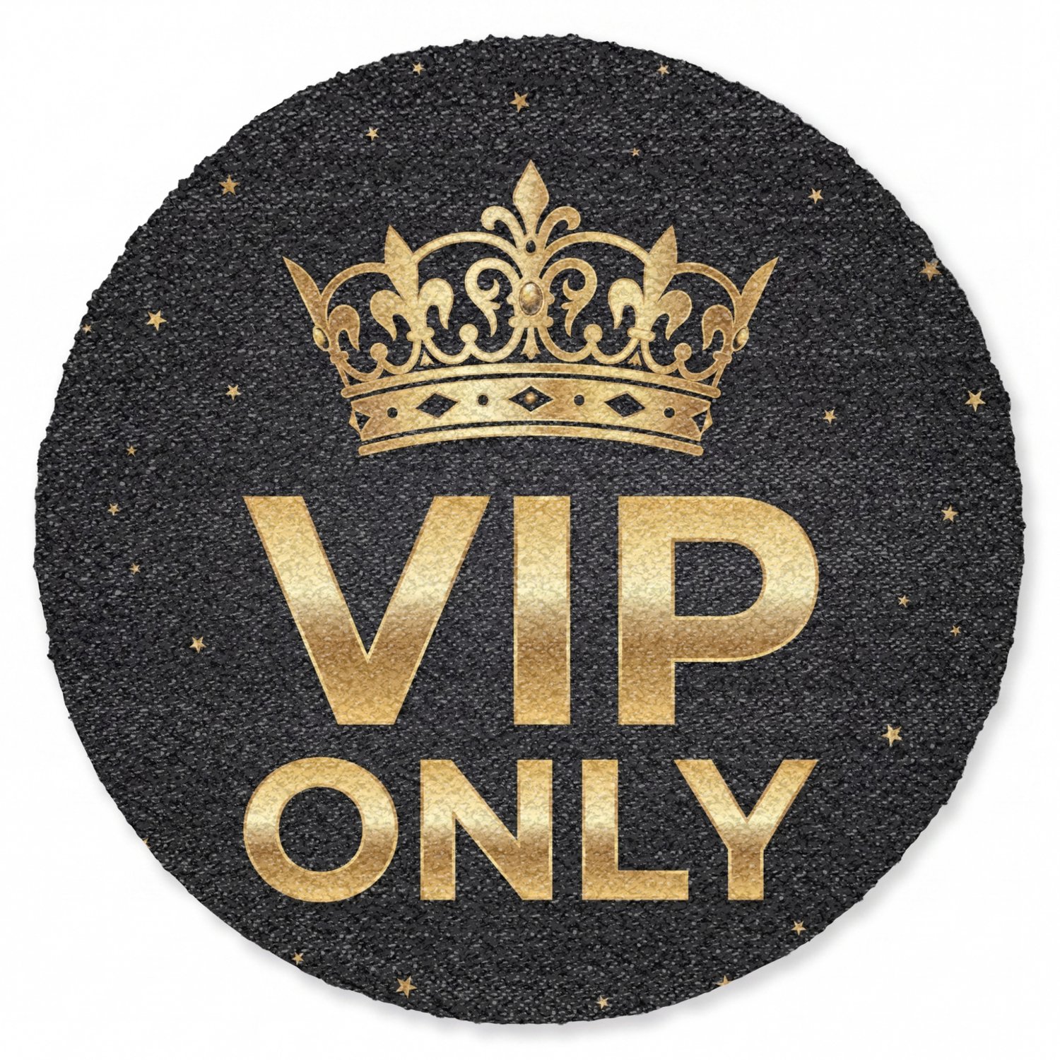 Deurmat rond 90x90 cm - Droogloopmat Kroon - Goud - VIP - Mat voor binnen - Schoonloopmat - Ronde deurmatten met print - Inloopmat