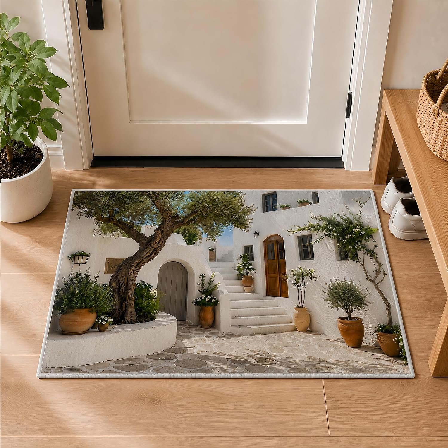 40x60 cm met Mediterrane binnenplaats en olijfboom
