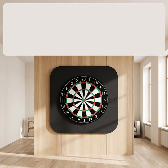 Dartbord Omlijsting 66 cm Vierkant En 2,5 cm Dik – 4-Delige Montage En Zonder Bevestigingsmateriaal – Wandbescherming Voor Thuis, Club En Bar – Zwart van JIMUYU — afbeelding 4