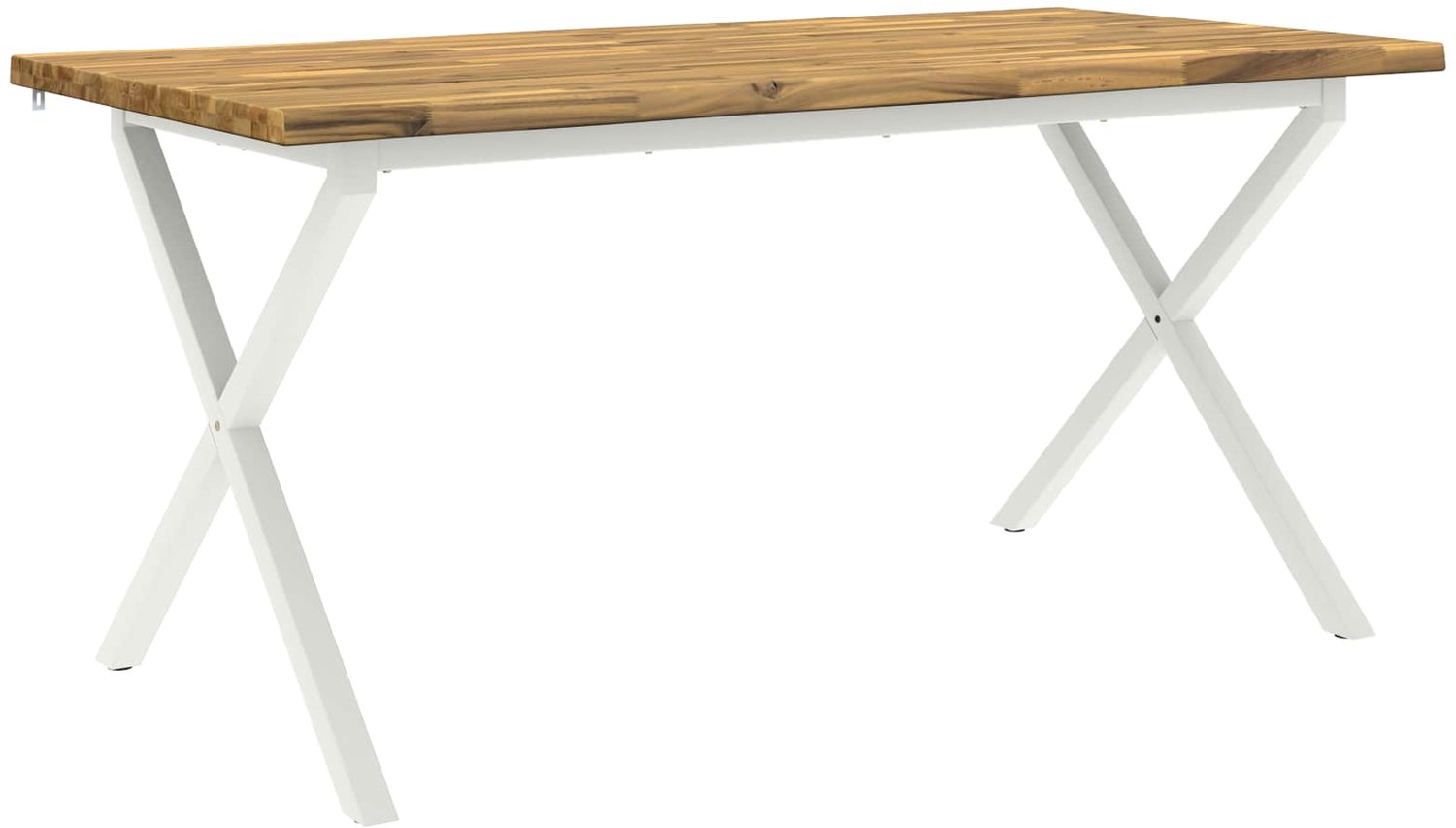 vidaXL Eettafel - met - levendige - rand - 160 - x - 90 - x - 75 - cm Wit