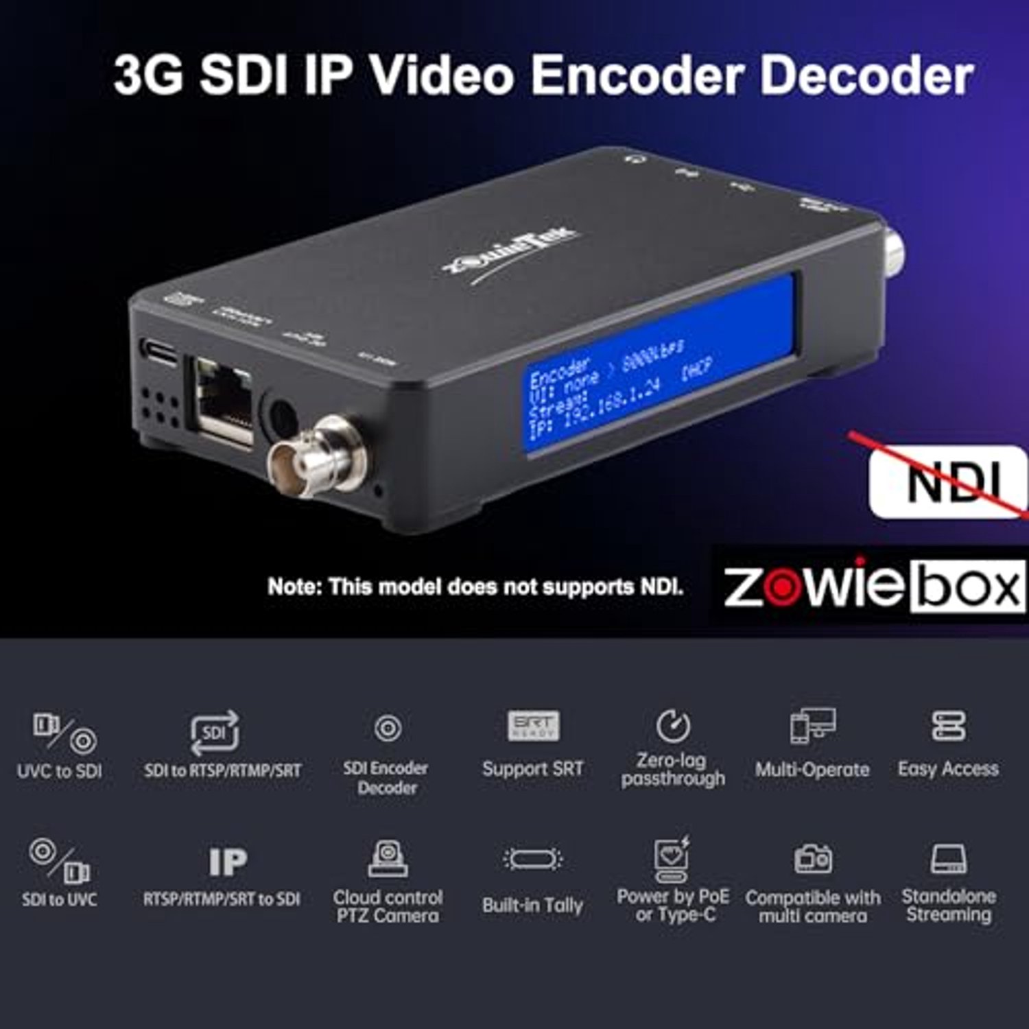 SDI naar SRT/RTMP Video Streaming Encoder