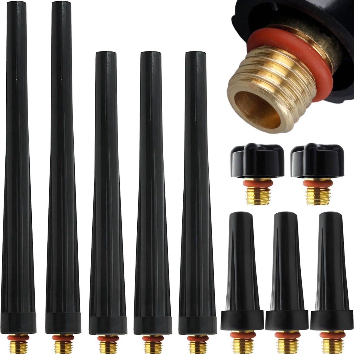 Achterkap voor TIG-laspistool 41V33 41V35 41V24 41V24L - Accessoireset 10 stuks - Geschikt voor 9-20-25-serie - m-winkel