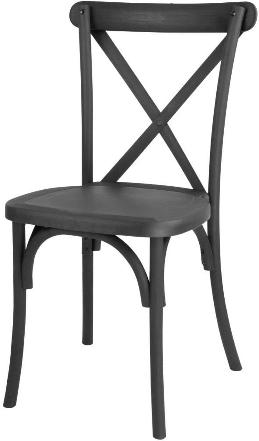 Bolero Manhattan Cross-Back Kunststof Stoelen Zwart (Set Van 4)