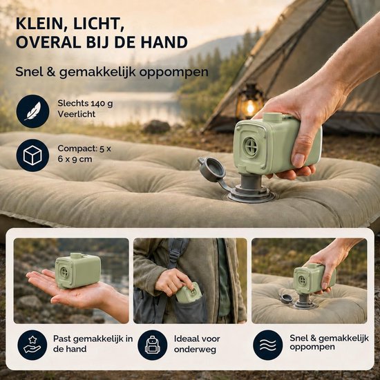 Elektrische luchtpomp, accu, mini, 3-in-1, met 5 sproeiers — afbeelding 3