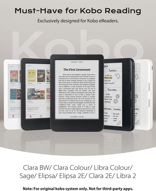Stouchi Paginadraaier voor Kobo eReaders – Bluetooth 5.4 Afstandsbediening – Clipvrij Ringmodel met 4 Knoppen – Oplaadcase – 12+ Uur, 140+ Uur Totaal – Voor Clara BW/Colour, Libra Colour/2, Clara 2E, Sage & Elipsa 2E – Zwart — afbeelding 3