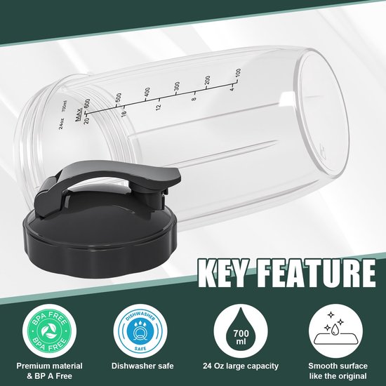 Blenderbeker - 700 ml - BPA-vrij - Met To-Go deksel — afbeelding 2