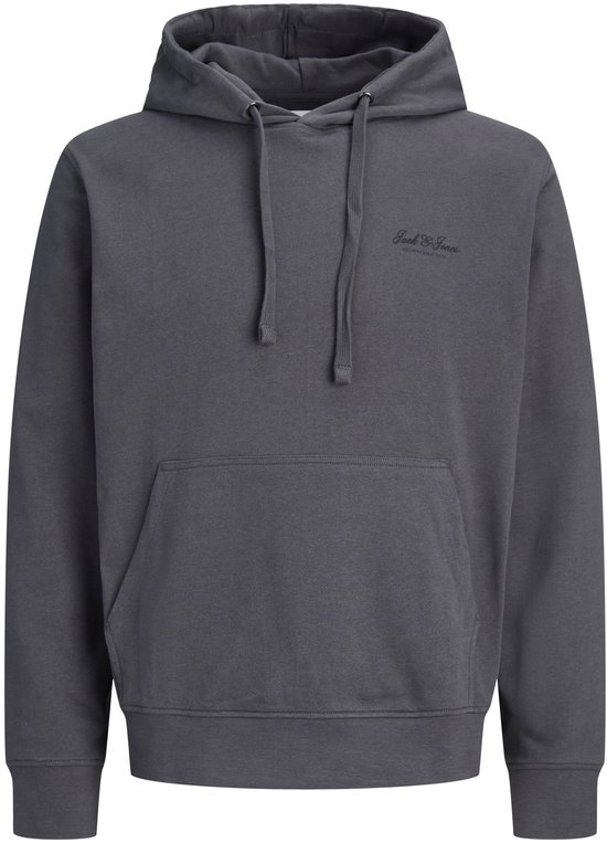 Donkergrijs Jack & Jones hoodie met logo, zakken aan de voorkant, met capuchon.