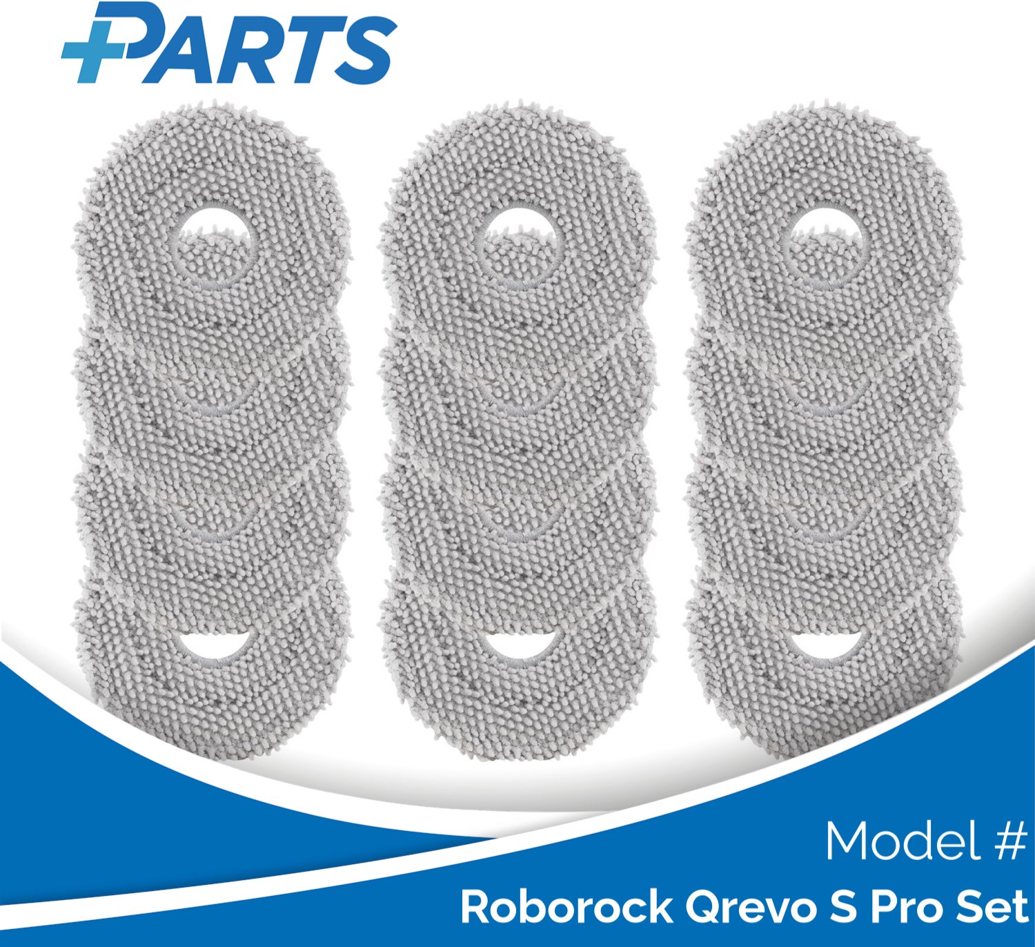 Plus.Parts Roborock Qrevo S Pro Set Dweilpads (12 Stuks, Plus.Parts® alternatief voor 8.02.0246) Overig