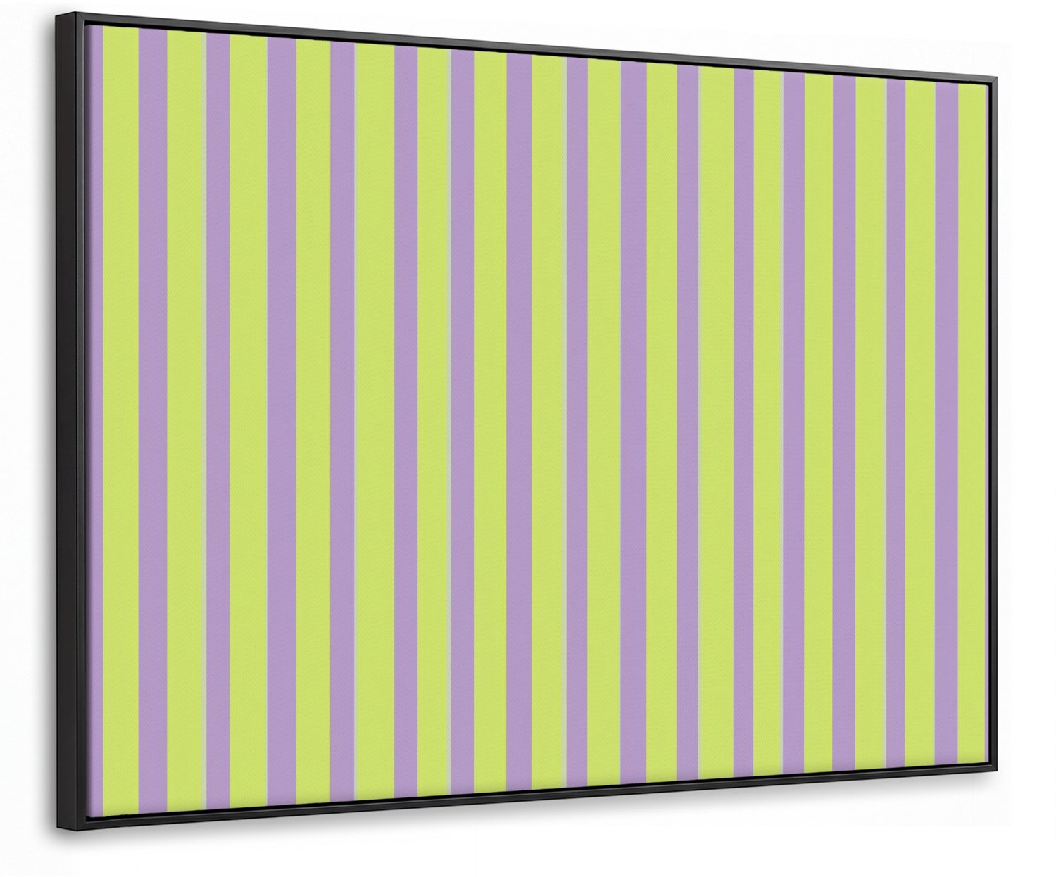 Canvas Schilderij met Baklijst 100x70cm - Strepen - Patroon - Groen - Muurdecoratie woonkamer - Slaapkamer decoratie - Kamer accessoires - Schilderijen op canvas met lijst