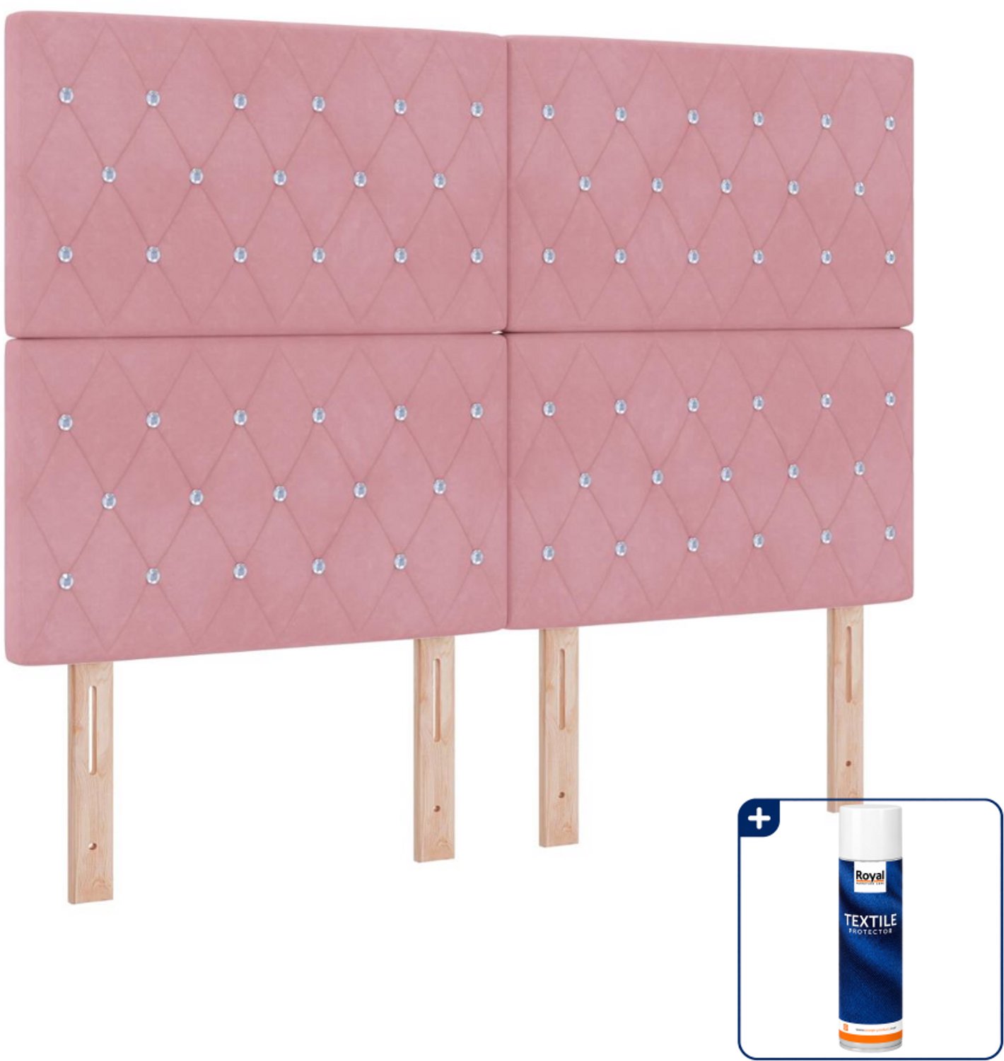 vidaXL led boxspring Small double - 140 x 200 cm - roze - Inclusief textielbeschermer 500 ml