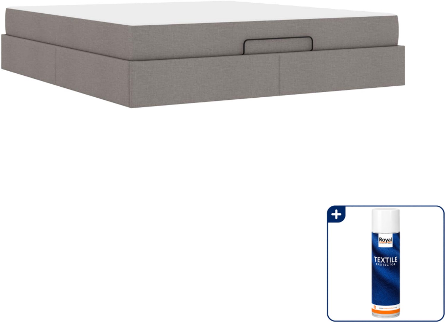 vidaXL Bedframe met matras - Kingsize - 180 x 200 cm - Taupe - Stof - Inclusief textielbeschermer 500 ml Grijs