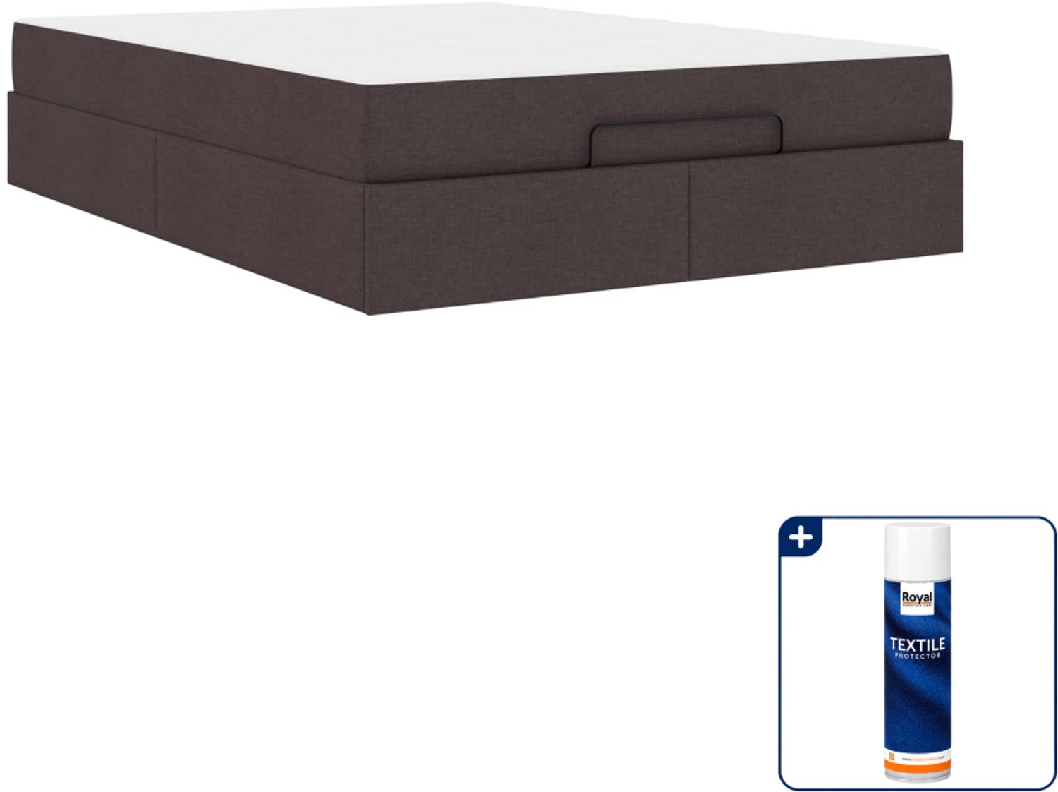 vidaXL bed met matras - small double - 140 x 200 cm - tan - Inclusief textielbeschermer 500 ml Bruin