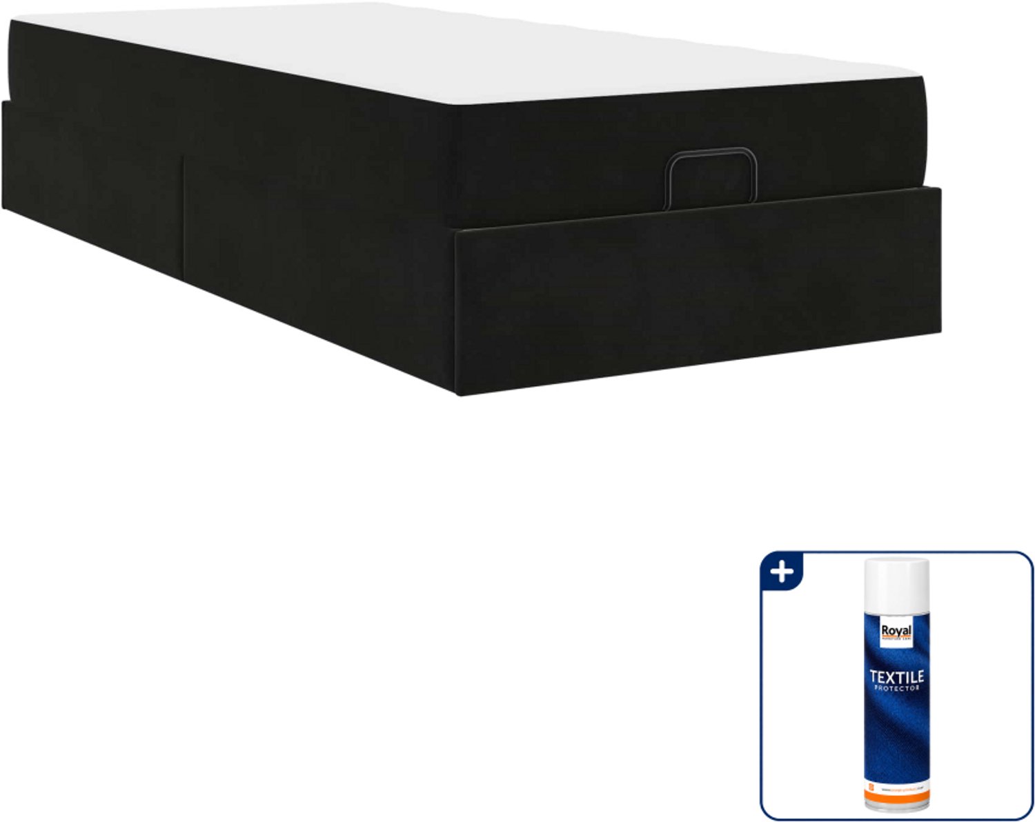 vidaXL bed met matras - 90 x 190 cm - fluweel - zwart - Inclusief textielbeschermer 500 ml Bruin
