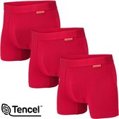 Undiemeister Boxershorts Heren - 3-Pack - Naadloos Ondergoed - Onderbroeken - Tencel - Bright Sunrise (Rood) - Maat L
