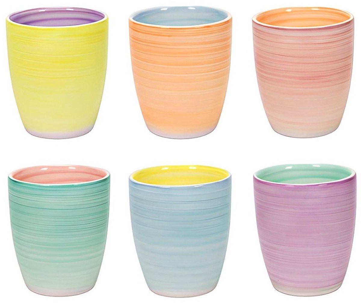 Cappuccino-koffiekopjes, set van 6 stuks, 350 ml, PASTEL