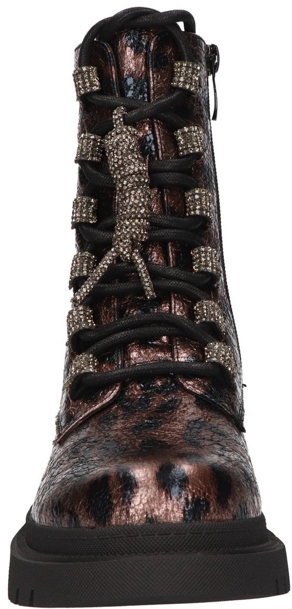 La Strada Metallic Veterboots Met Luipaardprint - Damesschoenen - Maat - 41