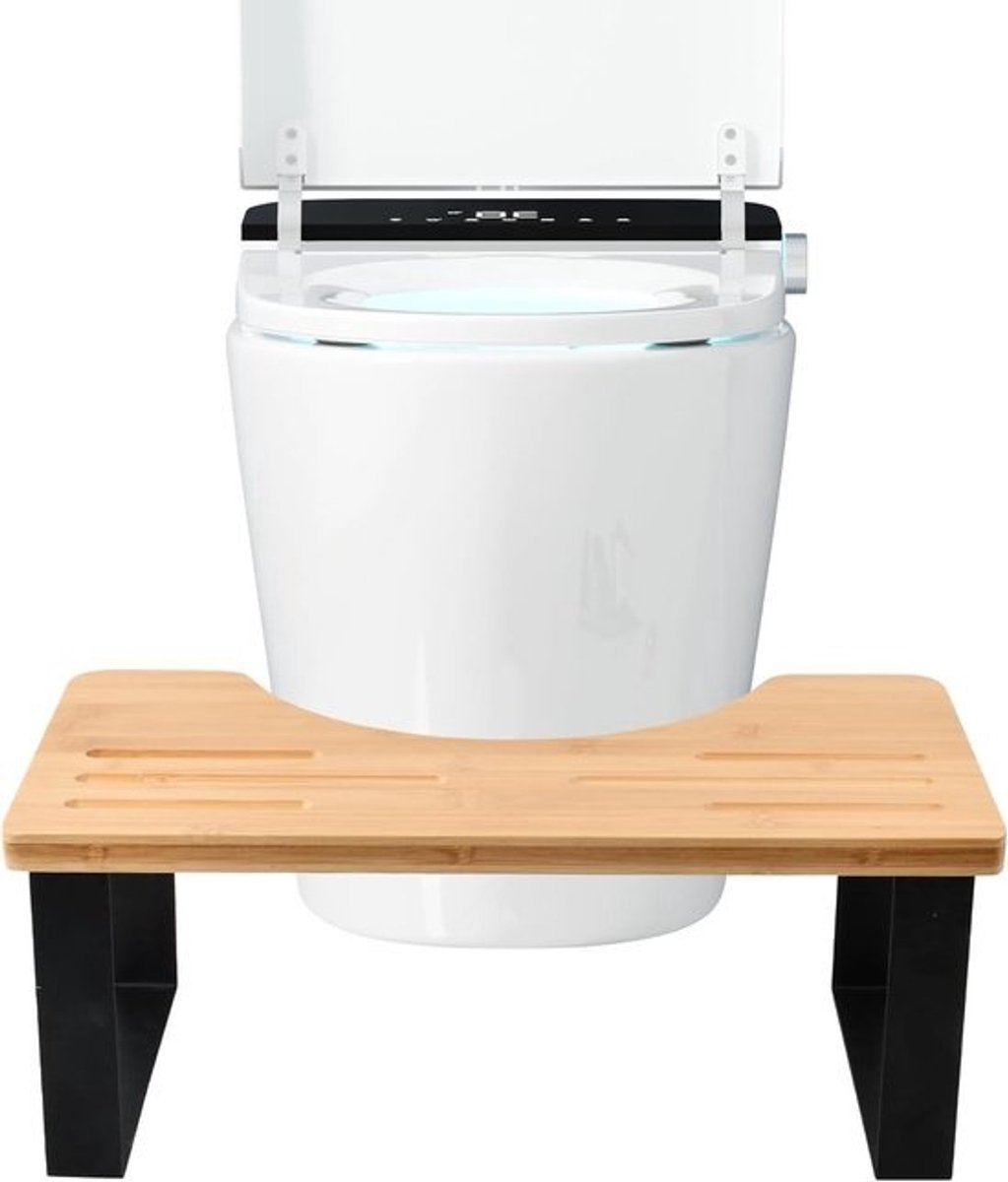 Ergonomische Houten Toiletkruk - Antislip WC Kruk voor Gezondere Zithouding - Geschikt voor Volwassenen en Kinderen