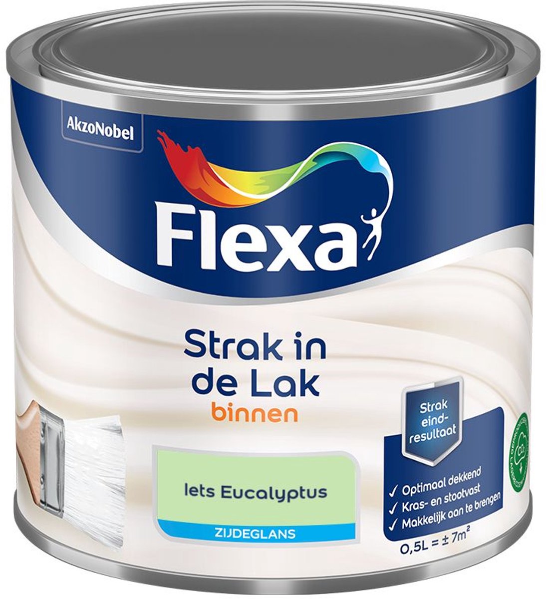 Flexa - Strak In De Lak Binnenlak Zijdeglans - Iets Eucalyptus - Mengverf - 500 Ml